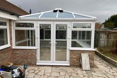 Welsh porche white double glazed windows